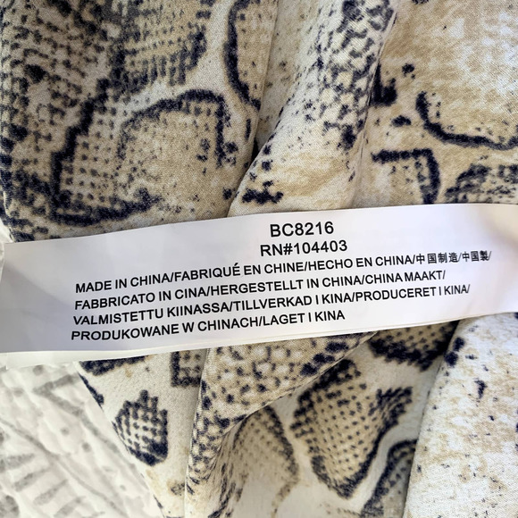 JOA Revolve Breanna Beige Snake Print Satin Cowl Neck Slip Dress - Picture 10 of 12